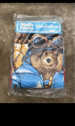  Vintage Paddington Bear in Jalopy Bedcover Coverlet Made in England 100" x 70" 