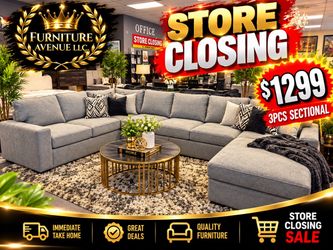 Gray 3-Piece Sectional Sofa with Chaise