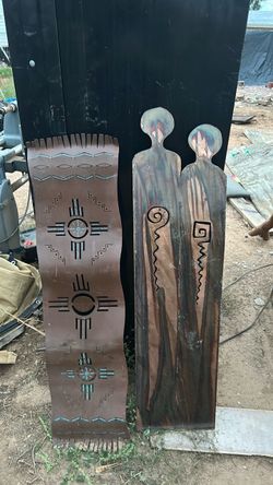Southwest Native American Style Metal Wall Art Panels