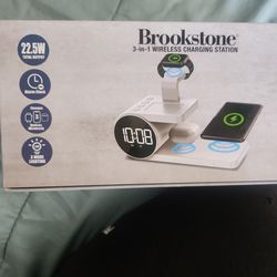 Wireless charging station stand with alarm clock