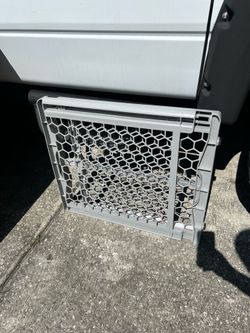 Gray heavy duty plastic safety door gate