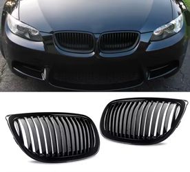 Glossy Black Front Kidney Grills Grille for 2007-2010 BMW E92 E93 M3 328i 335i