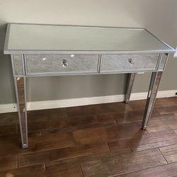 Silver Mirrored Vanity/Desk 