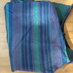 Fabric For Sewing - Cotton Linen Green, Blue, Purple Stripe