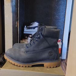 Timberland 6" Waterproof Navy Suede Good Cond Sz 8.5 $90