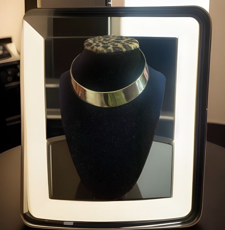 Vintage Gold Plated Brass Hinged Collar Necklace