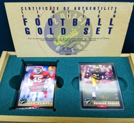 1992 CLASSIC GOLD COMPLETE FOOTBALL FACTORY CARD BOX SET SIGNED DESMOND HOWARD