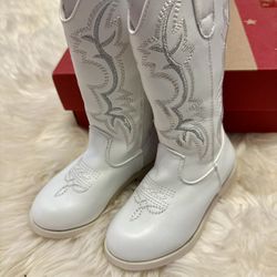 White Cowboy Leather Boots
