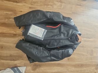 Dainese Black Leather Motorcycle Jacket