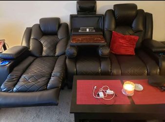 Leather Recliner Couch Powered 