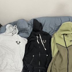 true religion and nike tech hoodies