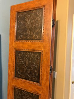 3 panel solid wood folding privacy divider