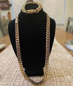 14mm Miami Cuban Link 14k Gold Big Man Set