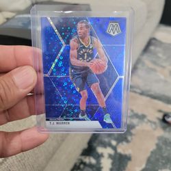 T.j. Warren Blue Mosaic Fast Break Silver Prizm Number 82/85 Basketball Card