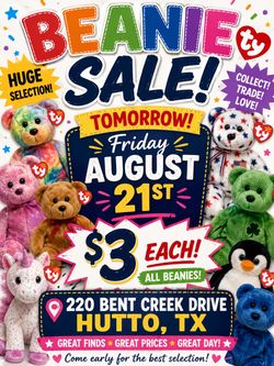 Huge TY beanie baby sale tomorrow