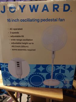 JOYWARD 16 INCH OSCILLATING PEDESTAL FAN NEW