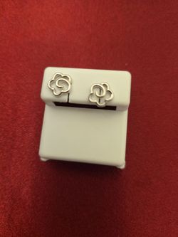 Silver 925 flower earrings