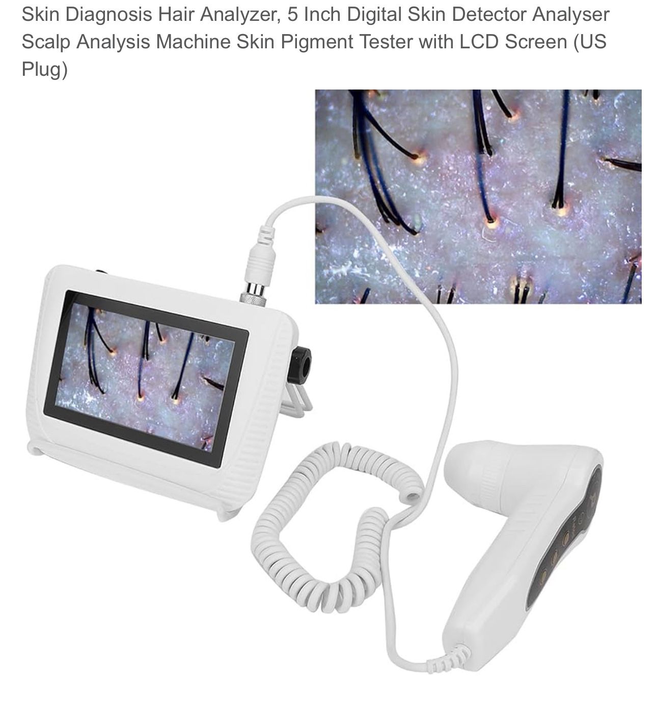Skin Hair Analyzer, 5 Inch LCD Screen Digital Skin Diagnosis Scanner System Hair Analyzer