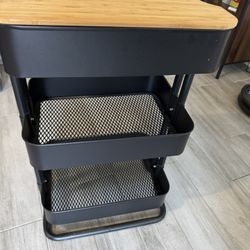 RÅSKOG / NORRÅVA Trolley with lid, black, 13 3/4x17 3/4x30 3/8 "