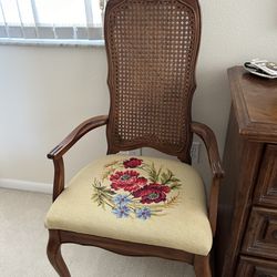 Vintage High Back Woven Chair-$40