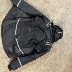 HOODED RAIN JACKET WITH REFLECTIVE DETAILS $84.95 ex. tax