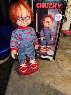 24 in. Tall, Sound and motion activated “Chucky” life size animated character.