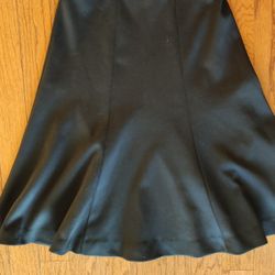 Solid Black Color Women's Skater Midi Skirt Size M Medium