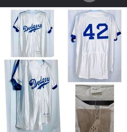 ⚾️New! LA DODGERS Jackie Robinson #42 Zip Up JERSEY MLB SGA SHIRT ADULT Medium Los Dodgers ( reseda ca)