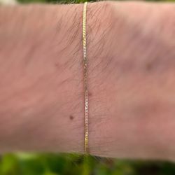 Jewelry 14k yellow gold fancy herringbone bracelet 7.25" 0.85mm width