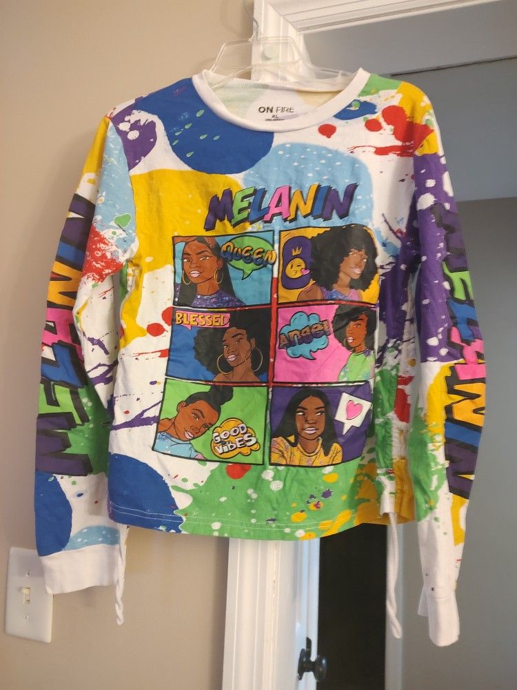 Junior XL On Fire Multicolored Top