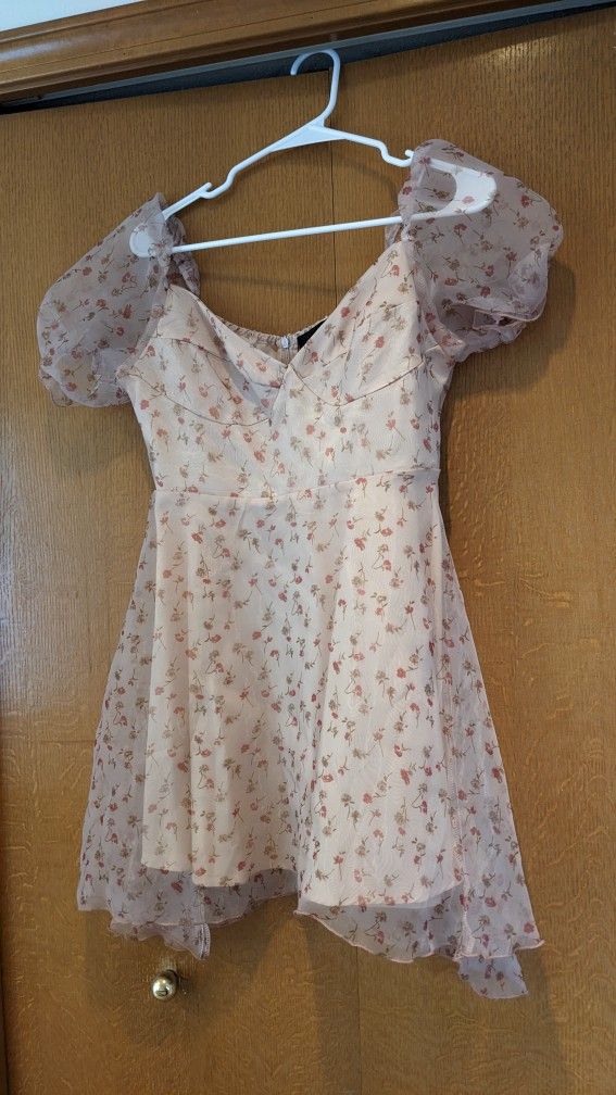 Pink Floral Mini Dress