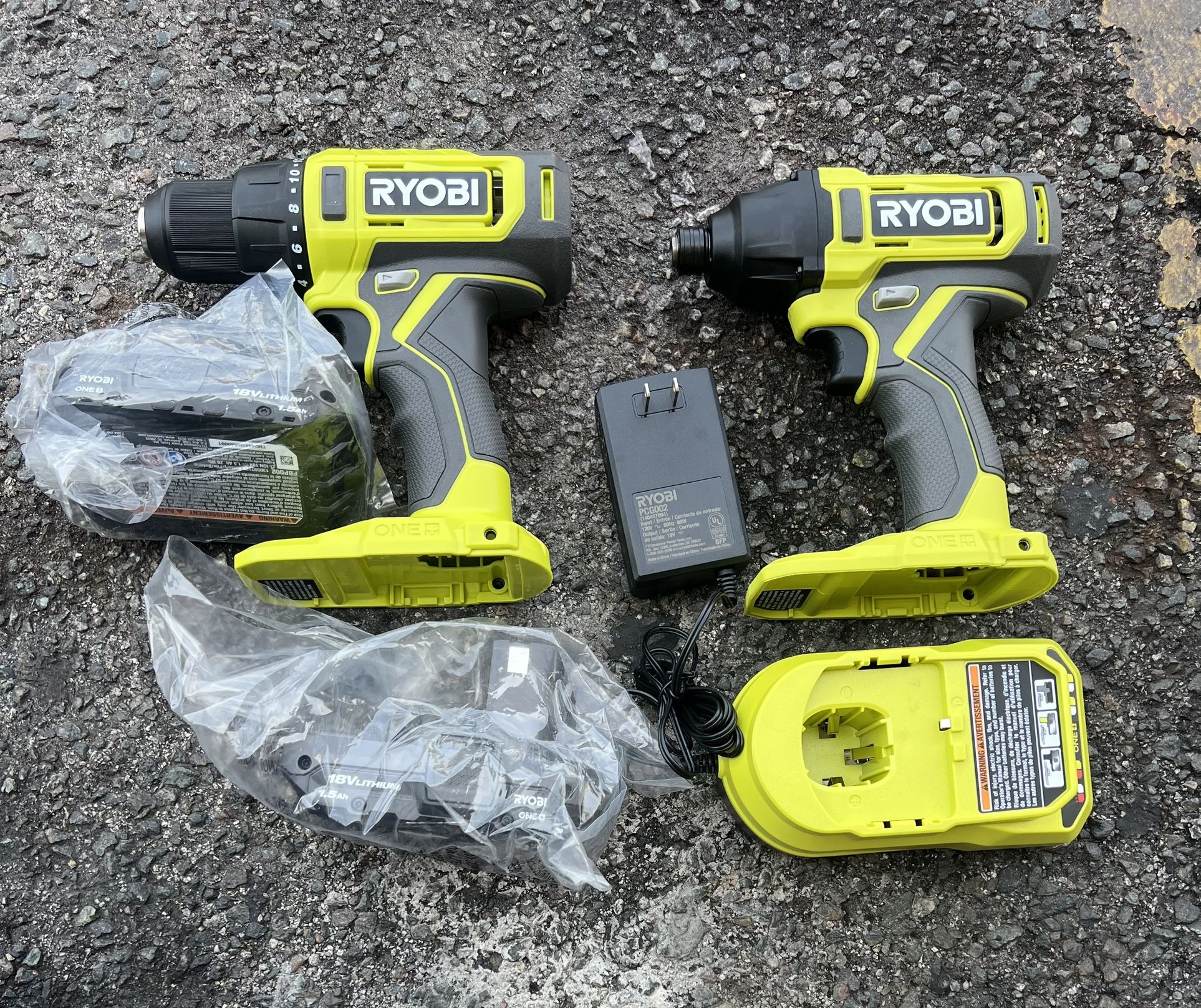 RYOBI ONE+ 18V Cordless 2-Tool Combo Kit with Drill/Driver, Impact Driver, (2) 1.5 Ah Batteries, and Charge