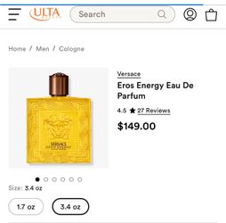 Versace Eros Energy Eau De Parfum 3.4 oz