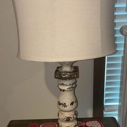 Two Identical Rustic Farmhouse Lamps