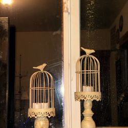 Duo Set Bird Cage Candle Holder (MOVING)