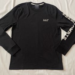 Men Abercrombie & Fitch A&F AF Sweatshirt Long Sleeve Top Pullover Black Large L