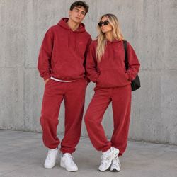 Mens Nike Washed Red Matching Hoodie & Jogger Set | Men’s Small | NWT
