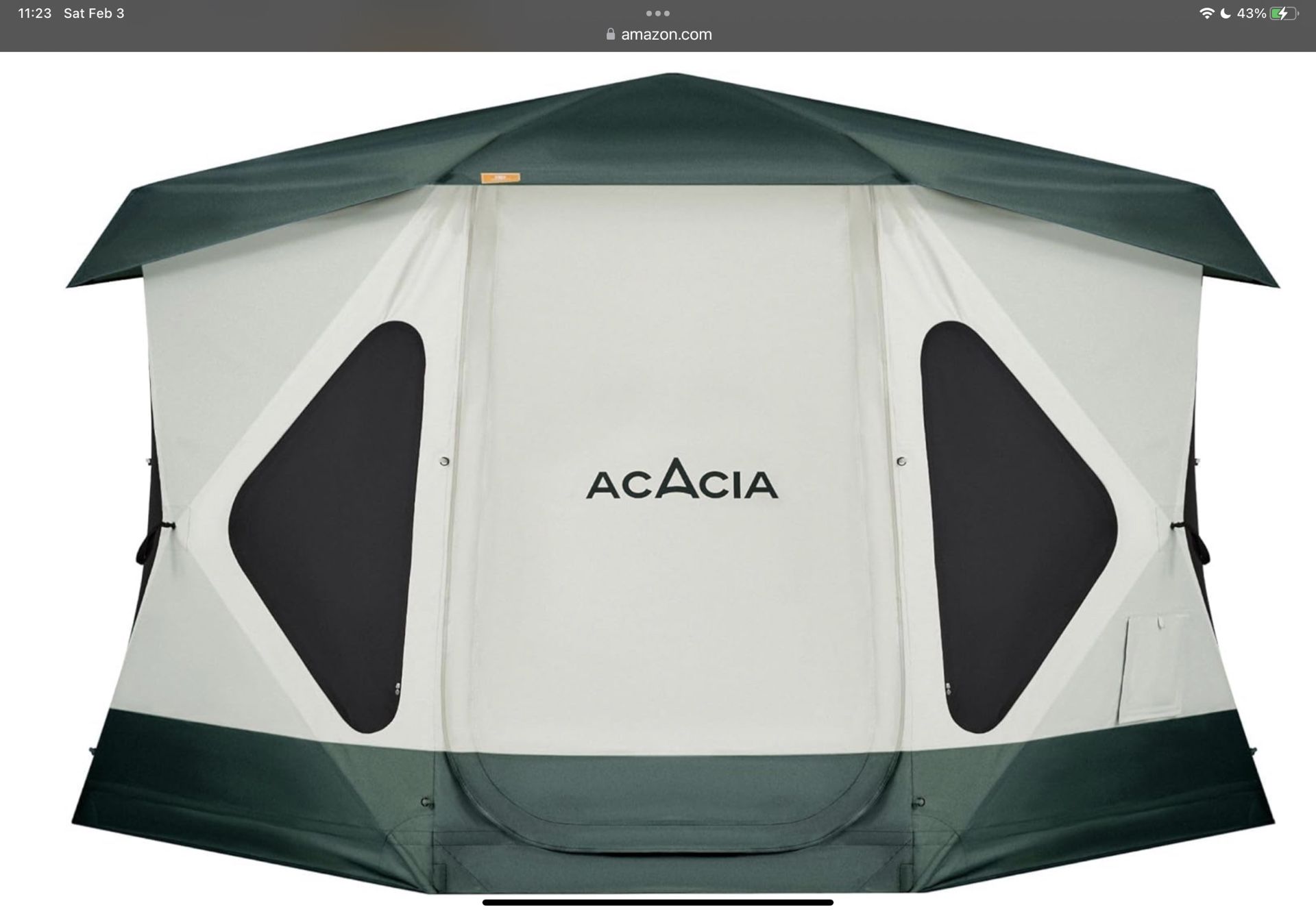 Space Acacia Instant Tent. 4-6 People. Brand New In Box. Gazelle Style Hub Tent Banyan Color.