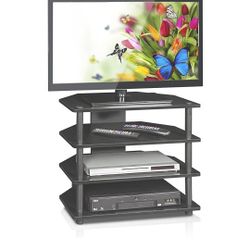 Furinno Turn-N-Tube Easy Assembly 4-Tier Petite TV Stand , Blackwood


