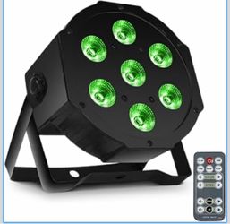 Par Can Lights LED 7x18W RGBWAP 6in1 Wash Stage Lights 1 Pack Remote and DMX512 Control Uplights, Sound Activated, Auto Run Flat, for Christmas Weddin
