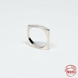.925 Sterling Silver Geometric Square Stacking Ring Sz 7 by Sophistycats