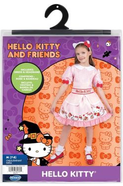 🎀🐱 Hello Kitty Girls Costume Dress + Headband – NEW! Size L (10–12)