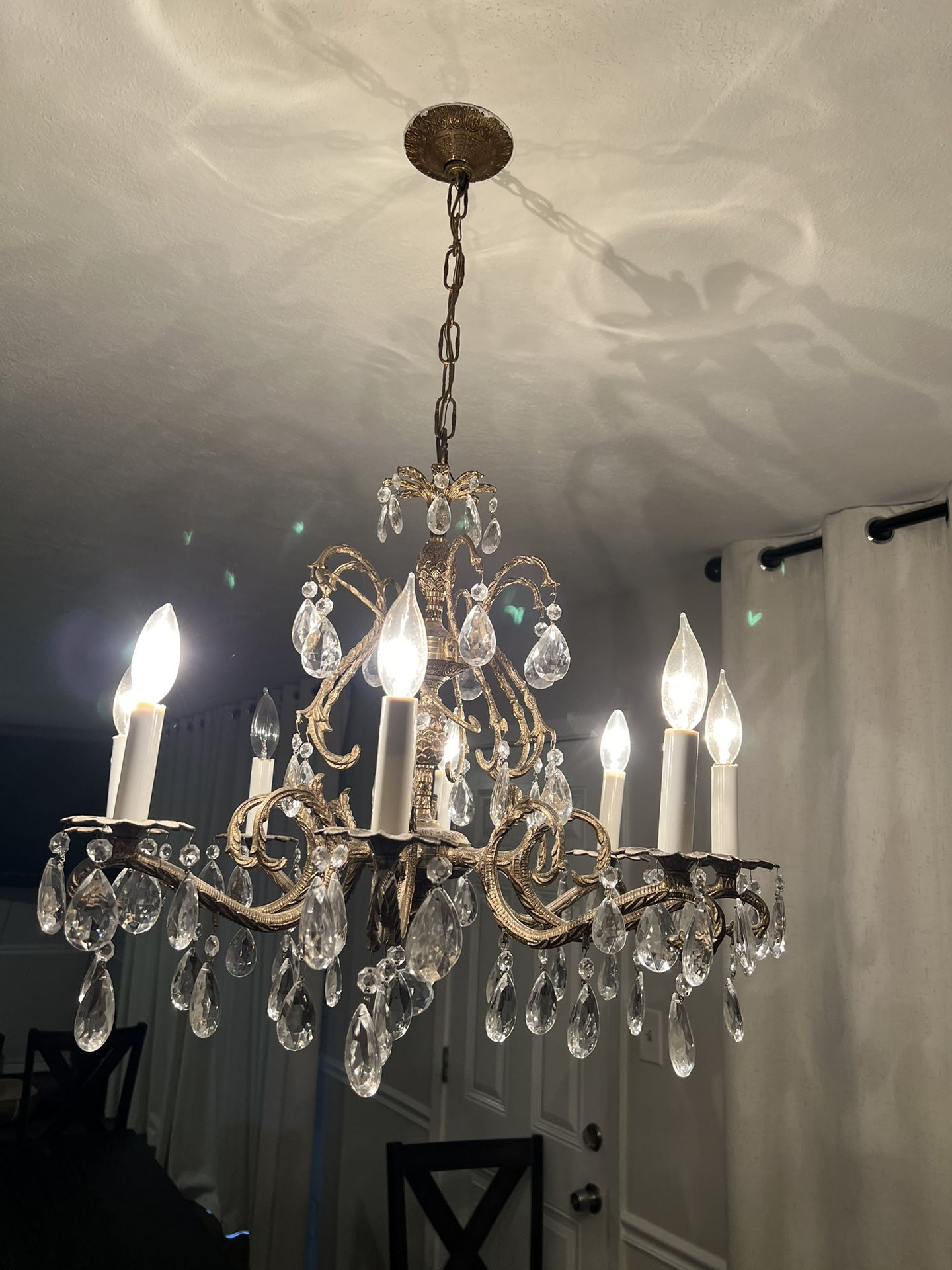 UNDERWRITERS LAB. E-28086 ELECTRIC FIXTURE CHANDELIER SPANISH STYLE BRASS