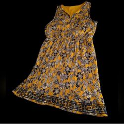 Market & Spruce Yellow Floral Sleeveless Dress