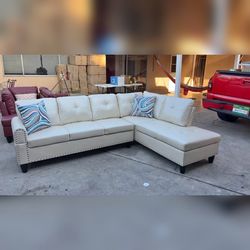 3- Pieces white faux leather sofa set