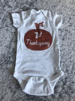 12 months 1st thanksgiving onesie