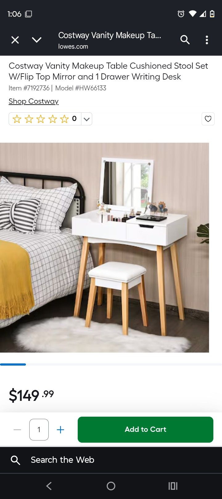 Makeup Table And Stool Set