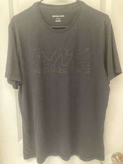 Black Michael Kors crew neck tee with a tone-on-tone embroidered MK logo. Size large.