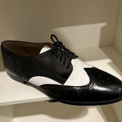 Giorgio Brutini Wing Tip Oxfords , Black and White , Leather Oxfords