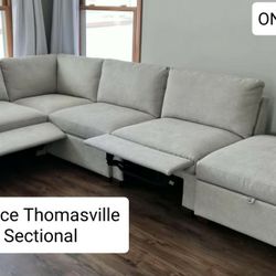 Grey Modular Sectional Couch Sofa With Ottoman 